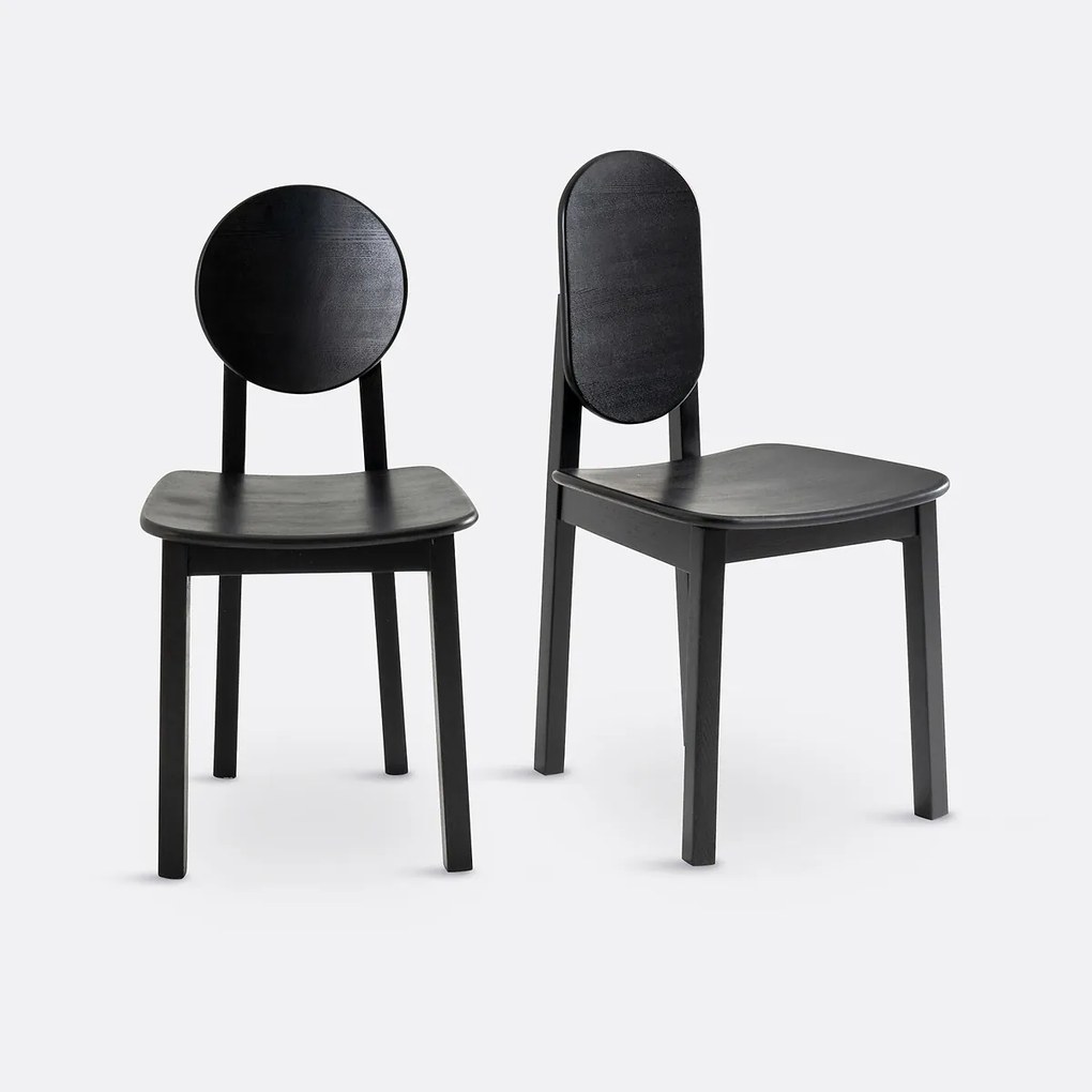 Set van 2 stoelen in essenhout , Tribal