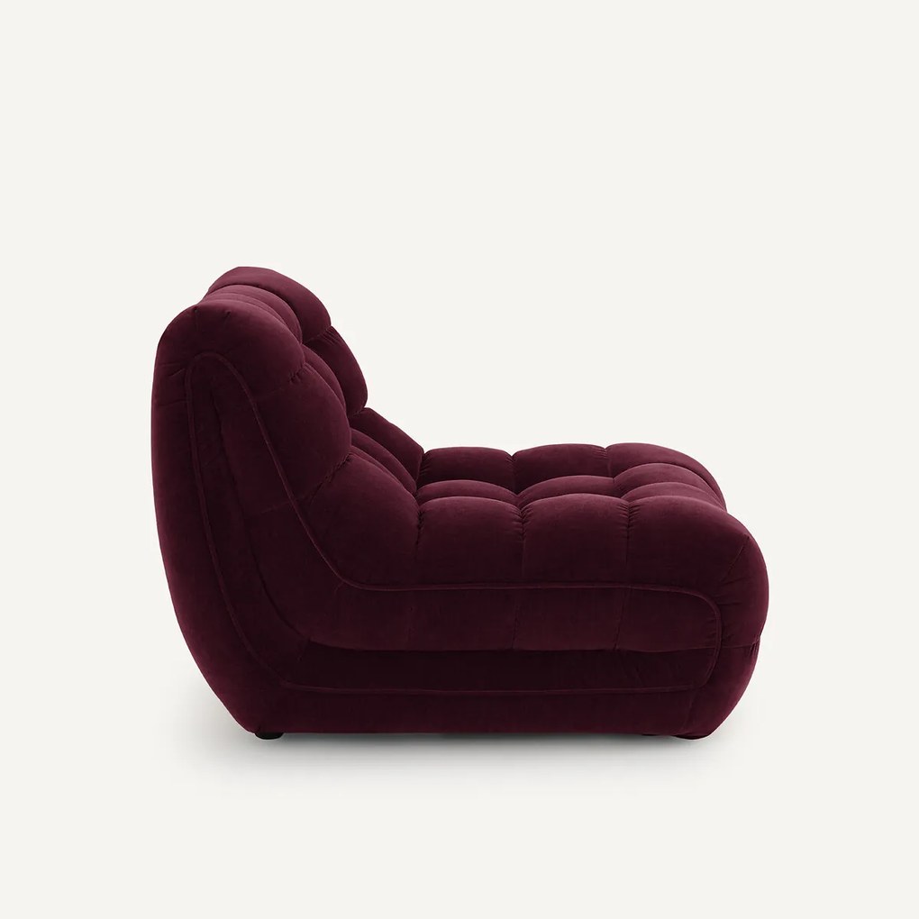 Modulaire gecapitonneerde fauteuil, fluweel, JUD