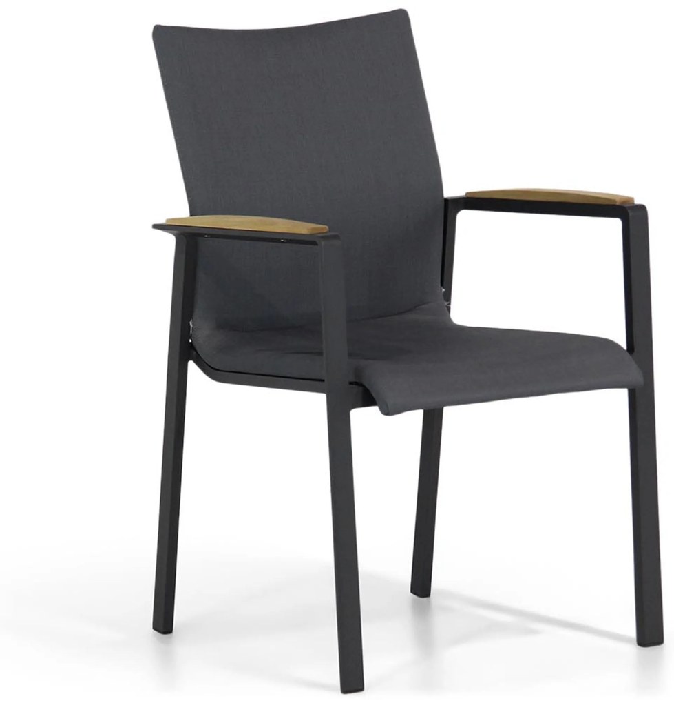 Tuinset 6 personen 240 cm Aluminium/textileen Grijs Lifestyle Garden Furniture Brandon/Borello
