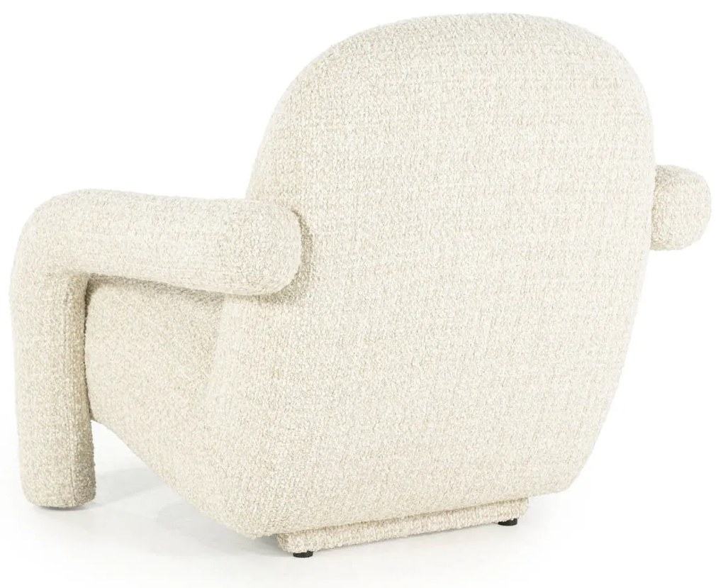 Eleonora Monica Design Fauteuil Beige Met Stoffen Armleuning
