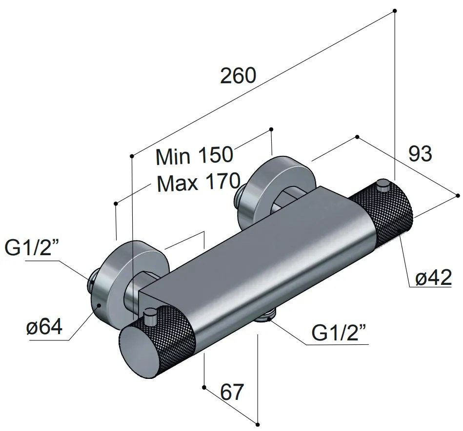 Hotbath Cobber X thermostatische douchemengkraan chroom