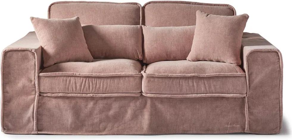 Rivièra Maison - Metropolis Sofa 2,5 seater, velvet, blossom - Kleur: roze