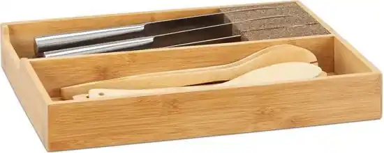 Bijdrage Andere plaatsen Suradam Messenhouder hout - messenblok bamboe - lade-organizer - messen opbergen -  kurk L | Biano