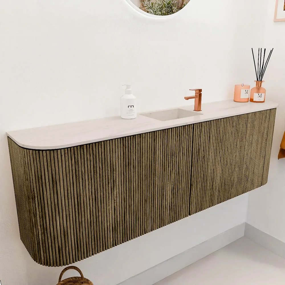Mondiaz Joya DLux 125cm toiletmeubel ronding links/rechts dusk met wastafel faye midden 1 kraangat meli
