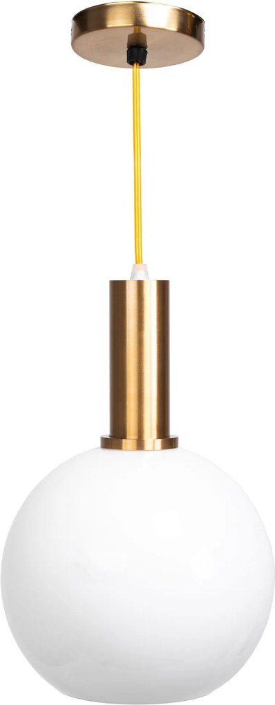 Hanglamp Glas Melkachtig Bol Goud Wit APP666-1CP