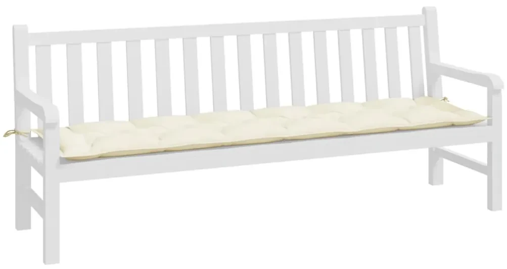 vidaXL Tuinbankkussen 200x50x7 cm stof crèmewit