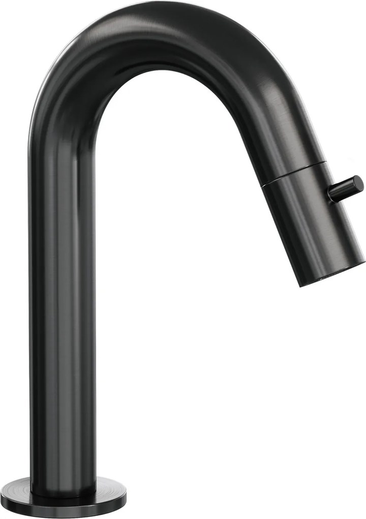 Brauer Gunmetal Edition opbouw fonteinkraan met gebogen uitloop gunmetal geborsteld PVD