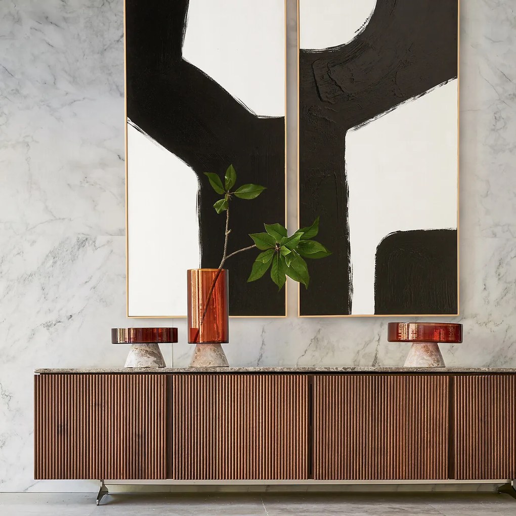 Set van twee handgeschilderde canvassen, Dopio