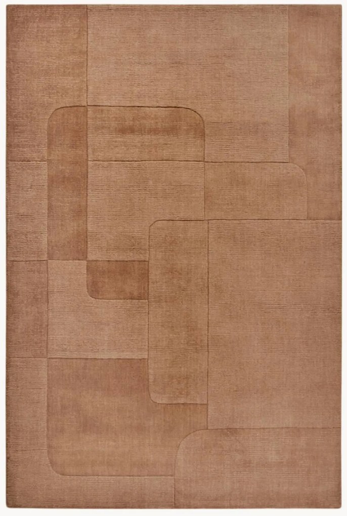 Wollen vloerkleed Charlotte met hoog-laag effect