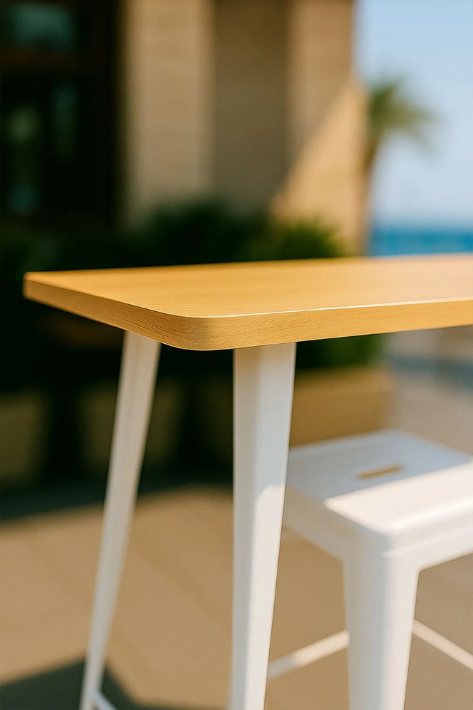 Torix Hoge Rechthoekige Tafel Natuurlijk Hout