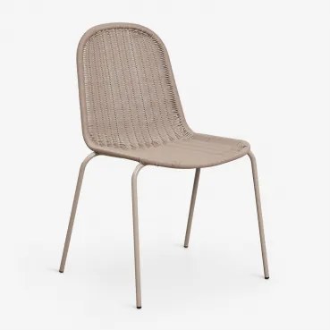 Set Van 2 Stapelbare Tuinstoelen Van Synthetisch Riet Reiven Moka Bruin - Sklum