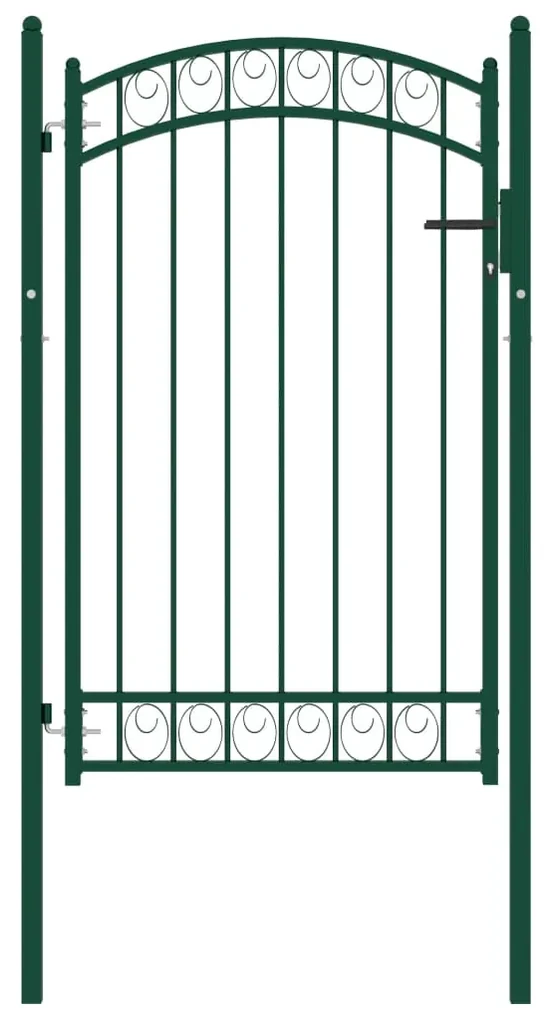 vidaXL Poort met gebogen bovenkant 100x150 cm staal groen