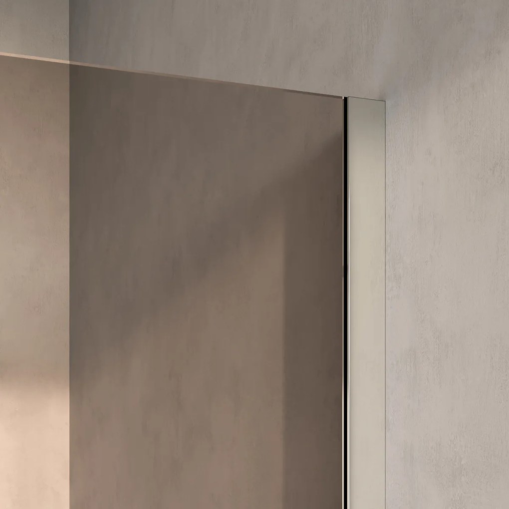 Brauer Oblivion inloopdouche bronsglas 90cm met 30cm zijwand chroom