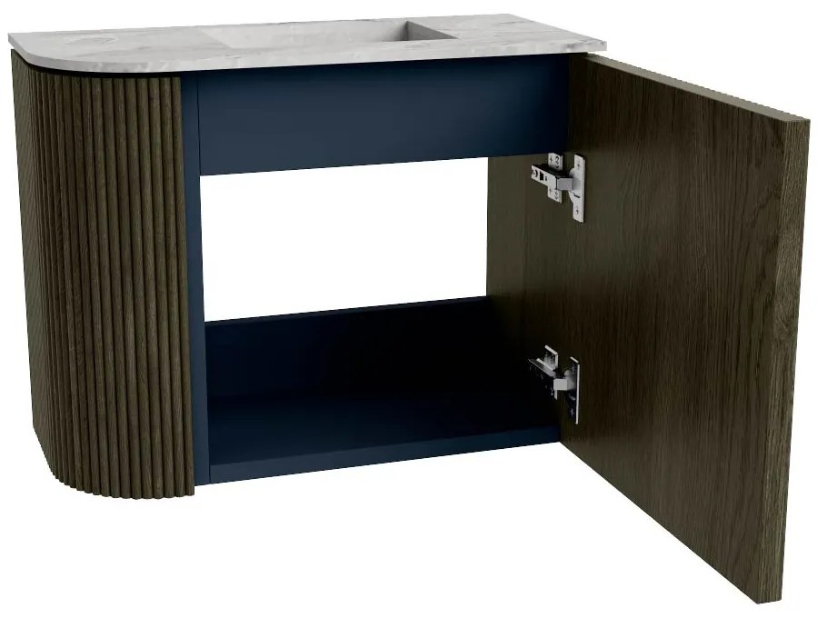 Mondiaz Joya DLux 50cm toiletmeubel ronding links shadow met wastafel faye rechts 1 kraangat glace