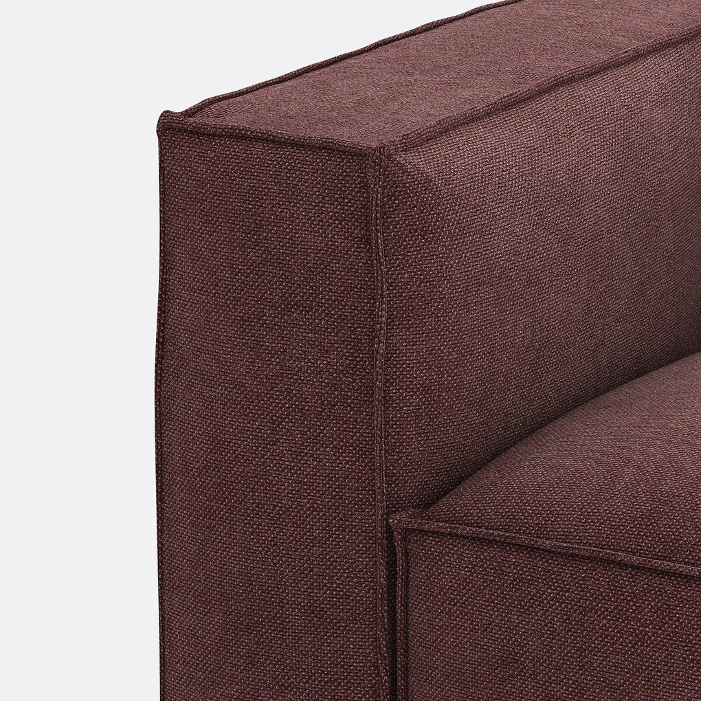 Modulaire bank, 3-zit en poef, getextureerde stof Seven