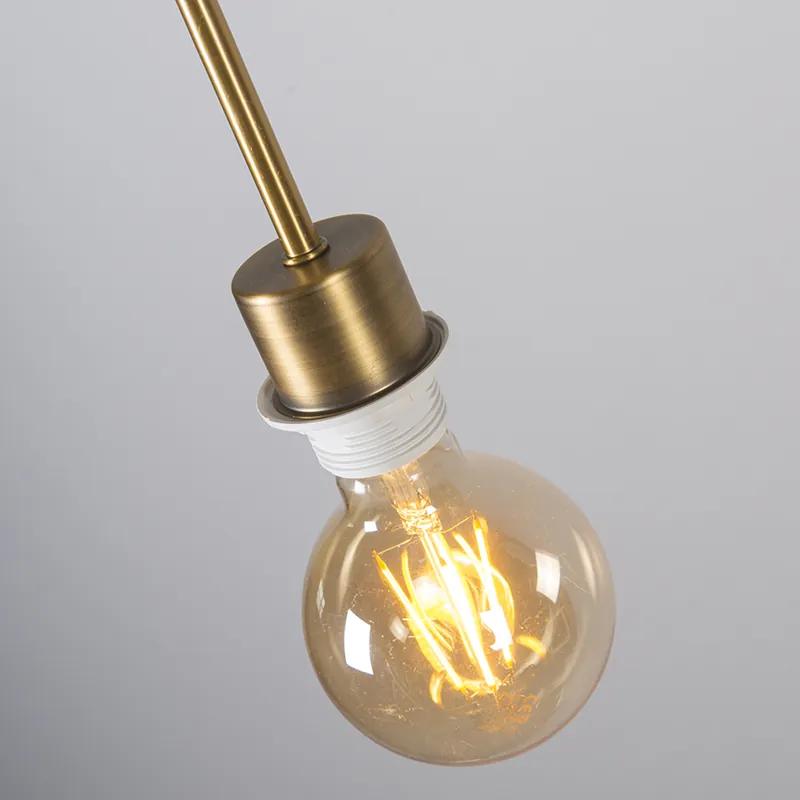 Stoffen Eettafel / Eetkamer Moderne hanglamp brons met kap 45 cm wit - Combi 1 Landelijk / Rustiek, Modern E27 rond Binnenverlichting Lamp
