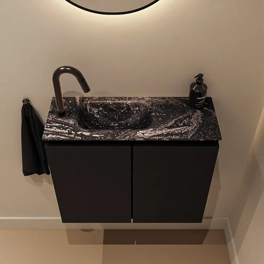 Mondiaz Ture DLux toiletmeubel 60cm urban met wastafel lava links met kraangat