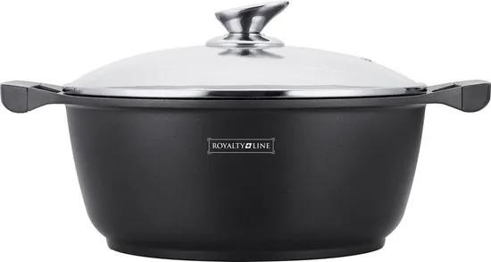 Royalty Line - Marble soep/braadpan - Met glazen deksel zwart - 36 CM