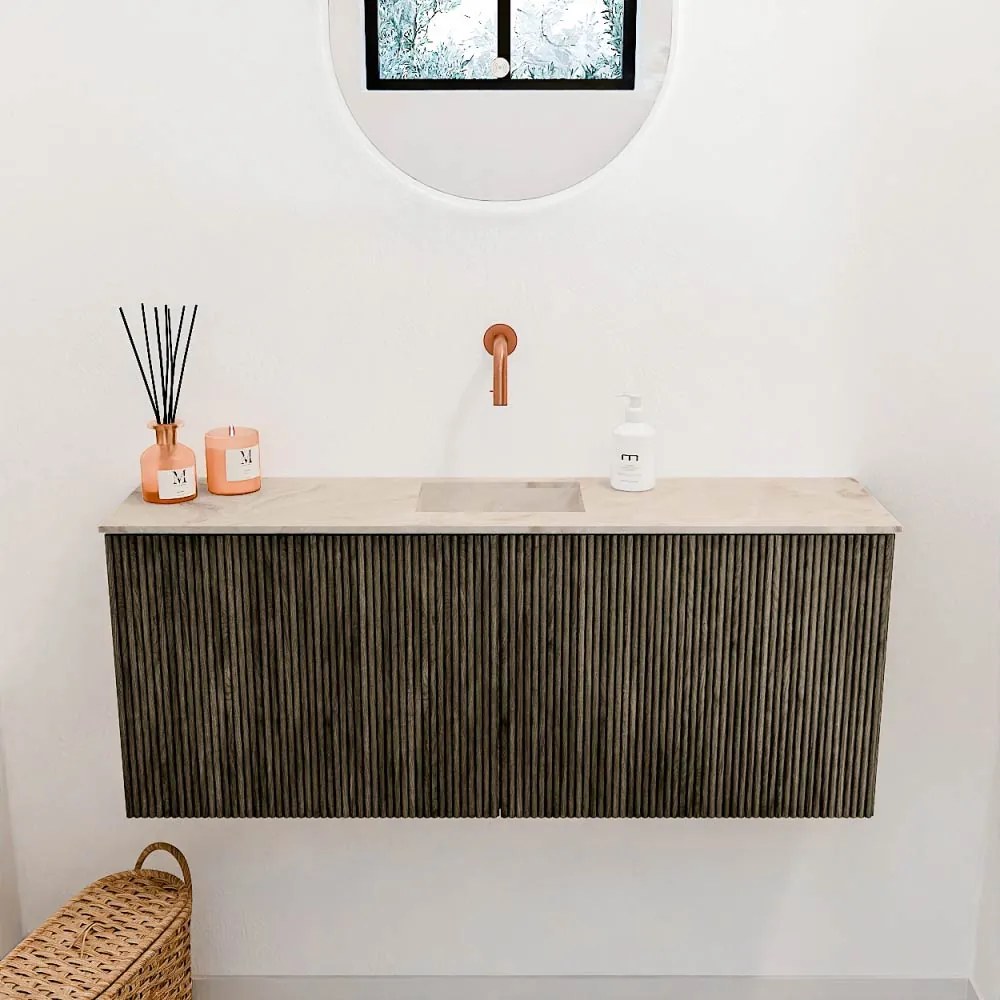 Mondiaz Joya DLux 100cm toiletmeubel shadow met wastafel faye midden zonder kraangat frappe