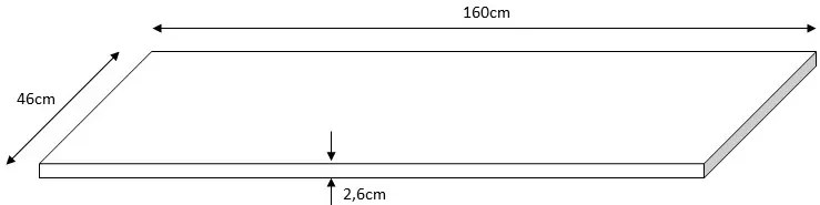 Fontana wastafel toppaneel 160x46cm lichtgrijs