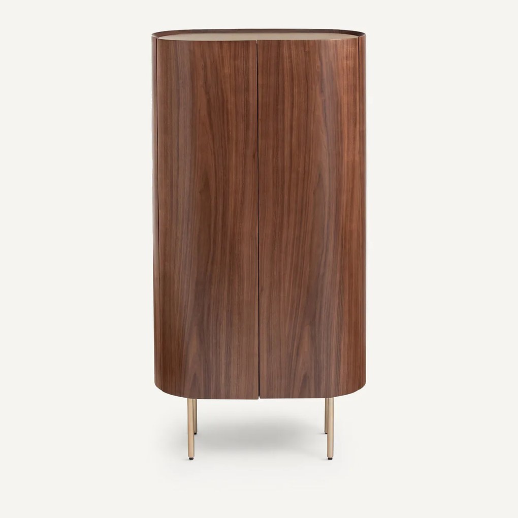 Kast notenhout/leer, Aslen