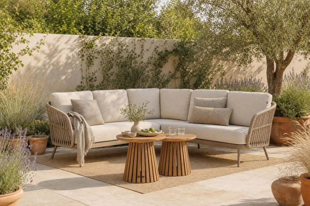 Hoek loungeset 5 personen Rope Taupe Coco Elara/Fungo