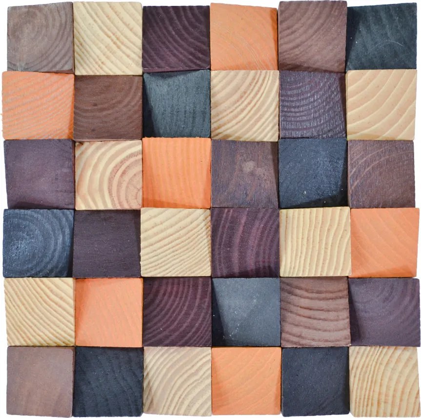 Houten Mozaïekpaneel | Bold Pine | 30×30 cm | Hout | Tegel