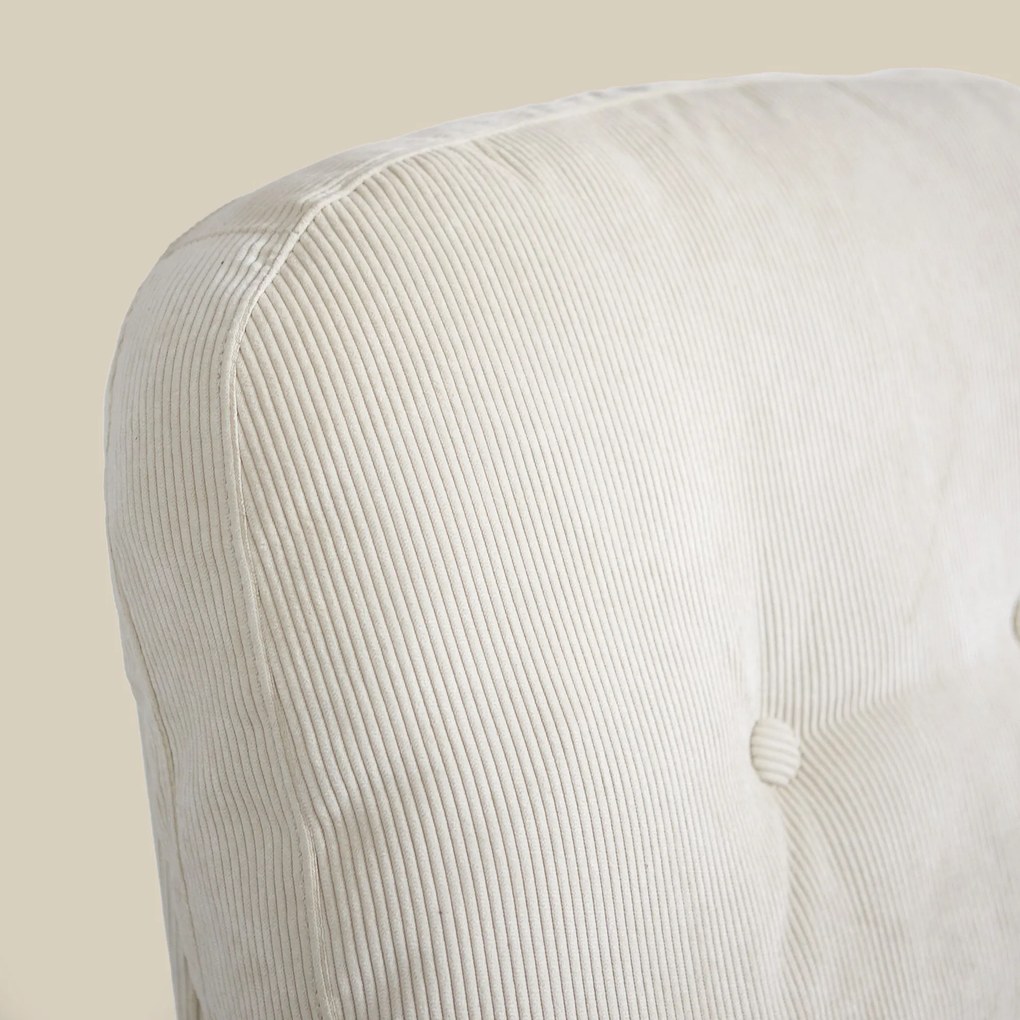 Retro Draaifauteuil Ribstof Creme