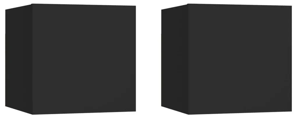 vidaXL Tv-wandmeubelen 2 st 30,5x30x30 cm zwart
