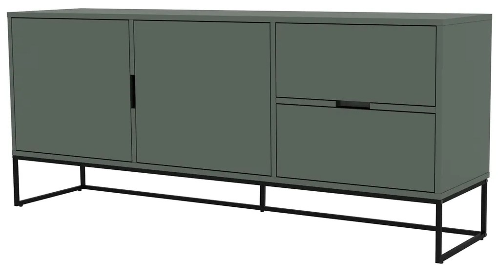 Tenzo Lipp Dressoir Met Deuren En Lades Groen - 176x43x76cm.