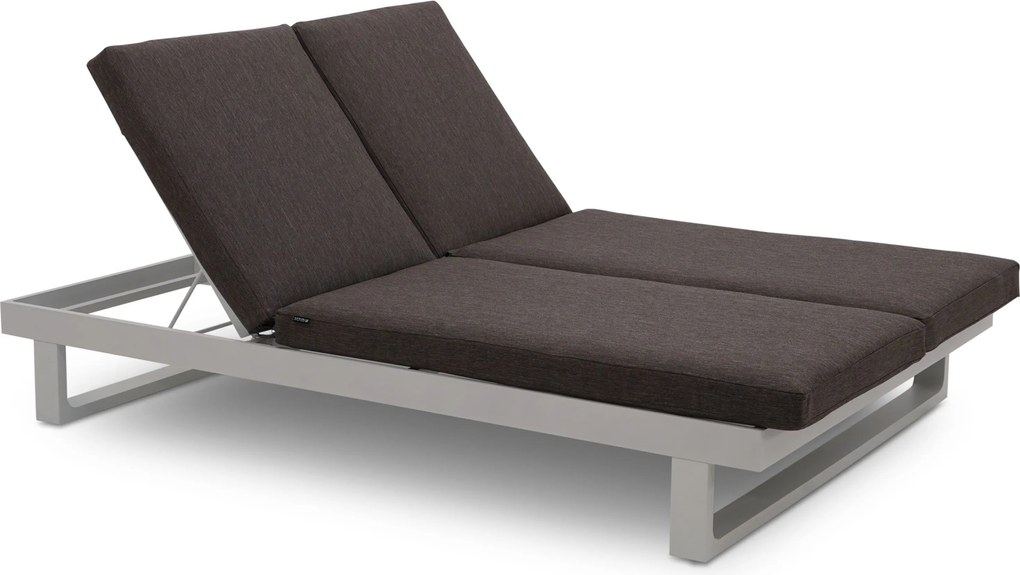 Lifestyle Garden Furniture Massimo Ligbed Met Kussen Wit/dark Grey Aluminium Wit