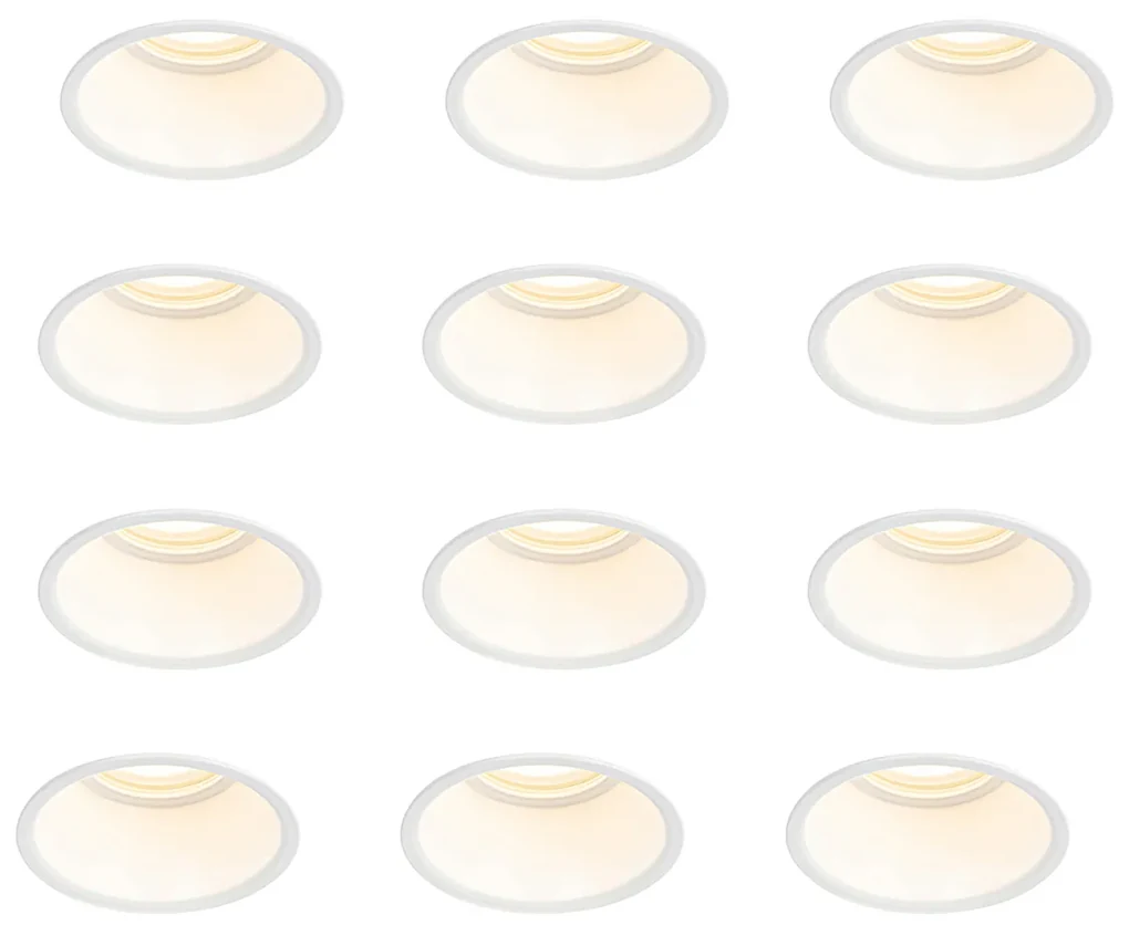 Set van 12 inbouwspots wit GU10 50mm IP44 - Dept Modern GU10 rond Binnenverlichting Lamp