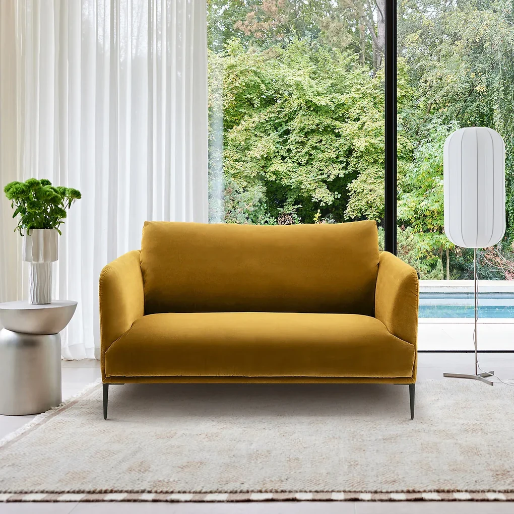 Bank in fluweel, 2-zit, Oscar design E. Gallina