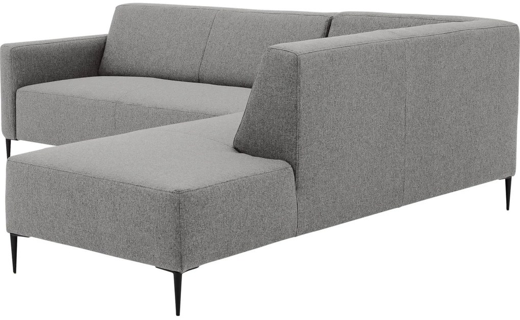 Goossens  Key West lichtgrijs, stof, 2,5-zits, modern design met ligelement rechts