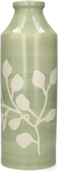Vaas, steengoed, takjes, lichtgroen, Ø10,5 x 30 cm