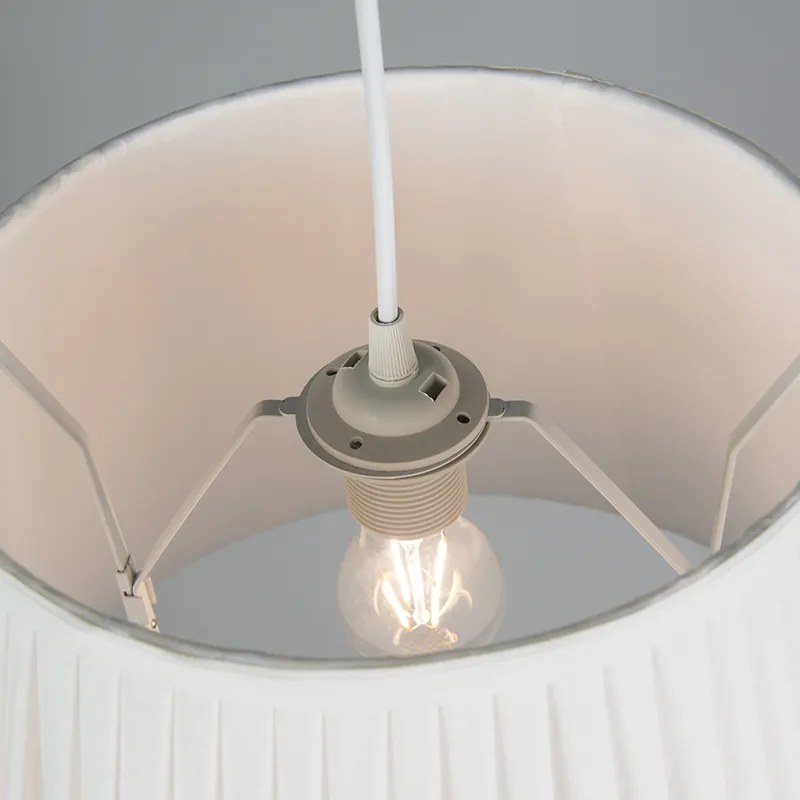 Retro hanglamp crème 45 cm - Plisse