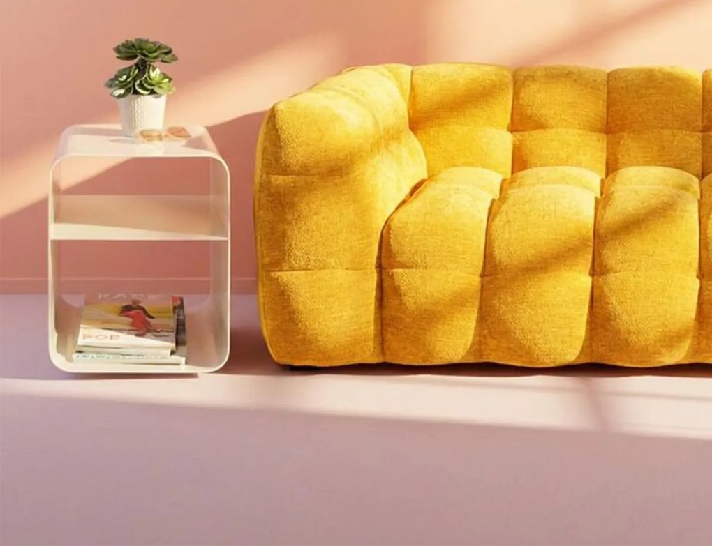 Stalen Bijzettafel Cream - 38 X 33cm.