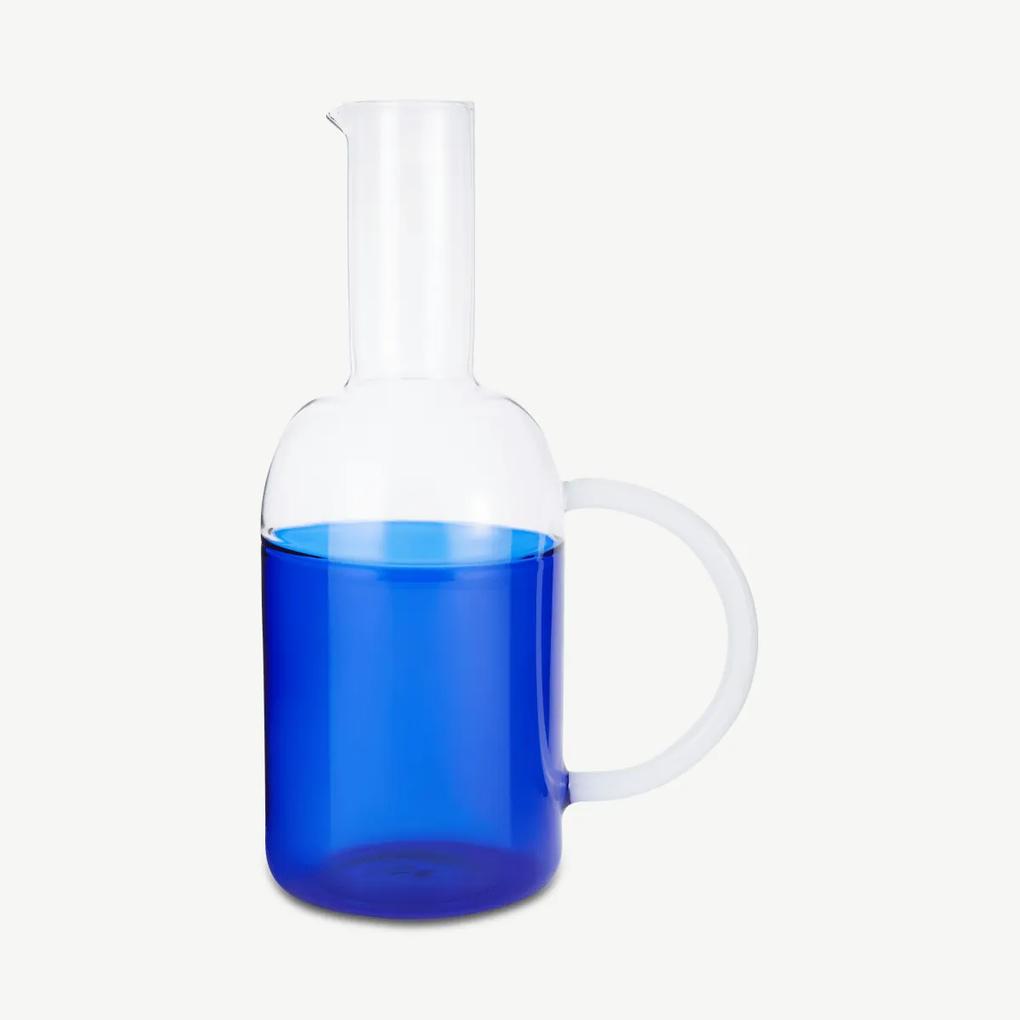 Ichendorf Milano tweekleurige glazen kan, 175 cl, blauw en transparant