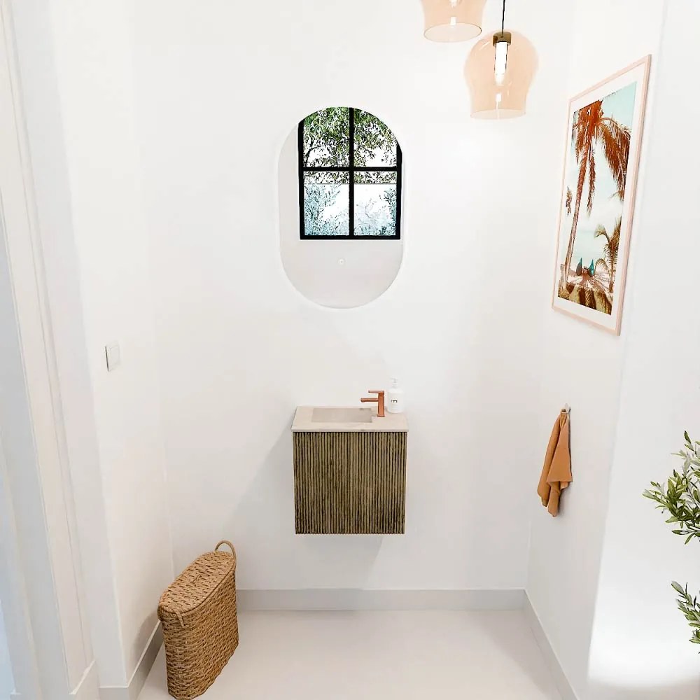 Mondiaz Joya DLux 40cm toiletmeubel dusk met wastafel faye links 1 kraangat frappe