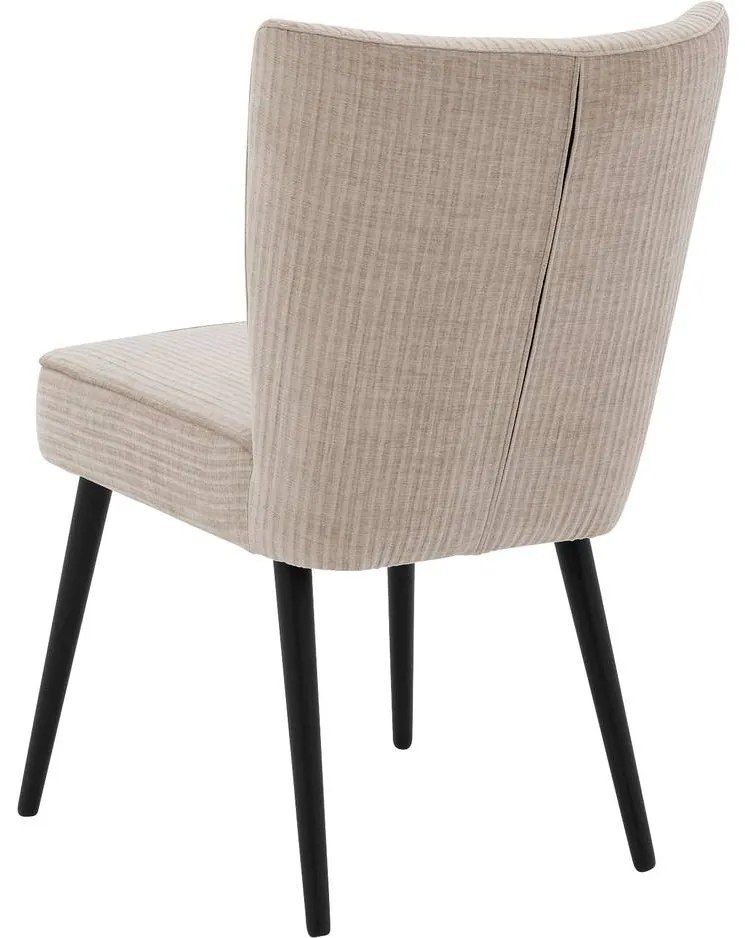 Goossens Eetkamerstoel Rob beige stof leuning, urban industrieel