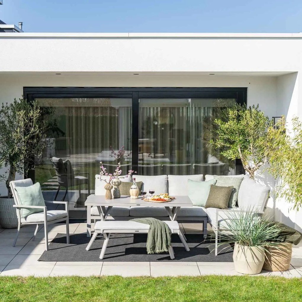 Garden Impressions Senja lounge dining set 4-delig rechts - valley sand