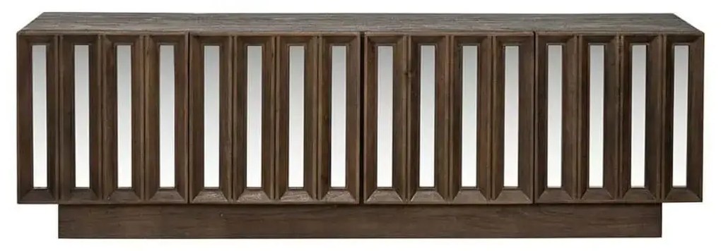 Richmond Interiors Bryant TV-meubel Donkerbruin Mangohout Met Spiegel - 180x40x56.5cm.