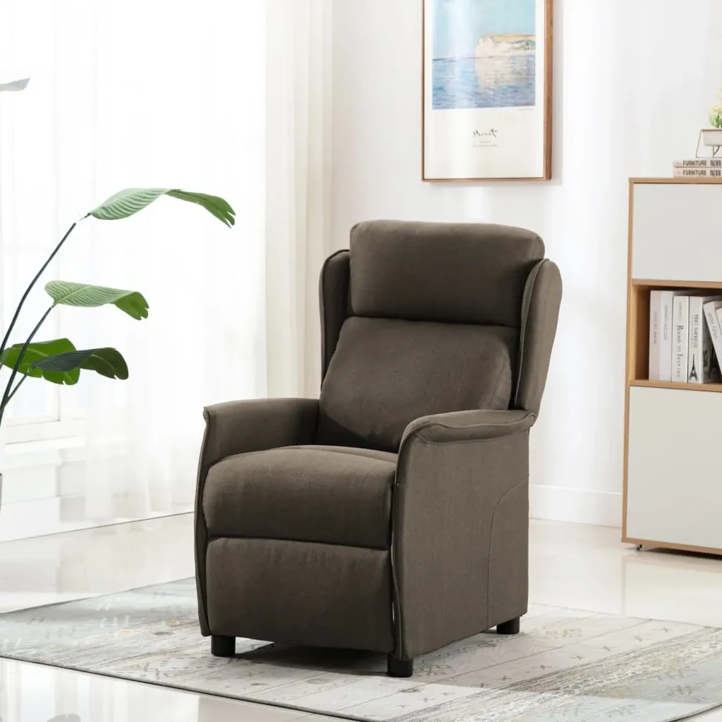 vidaXL Leunstoel stof taupe