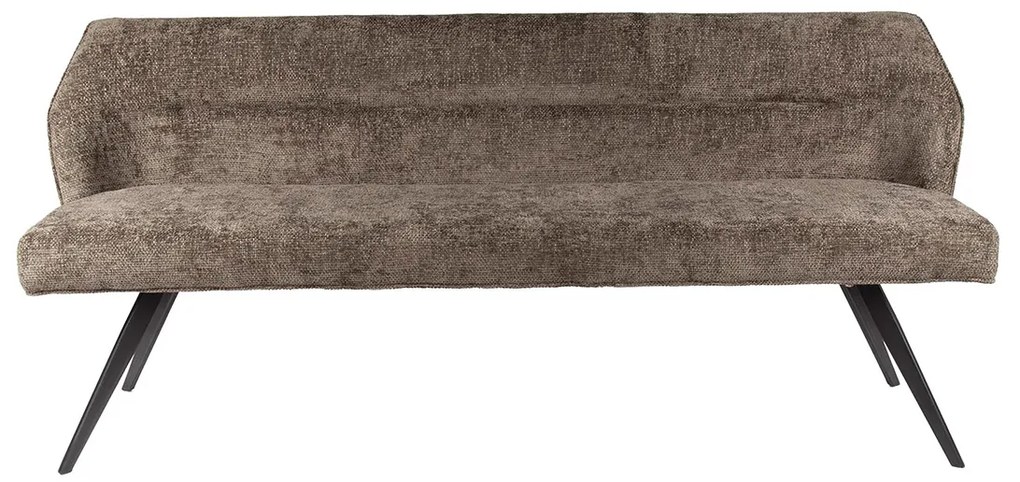 Eetkamerbank Taupe Stof Met Ruitstiksel
