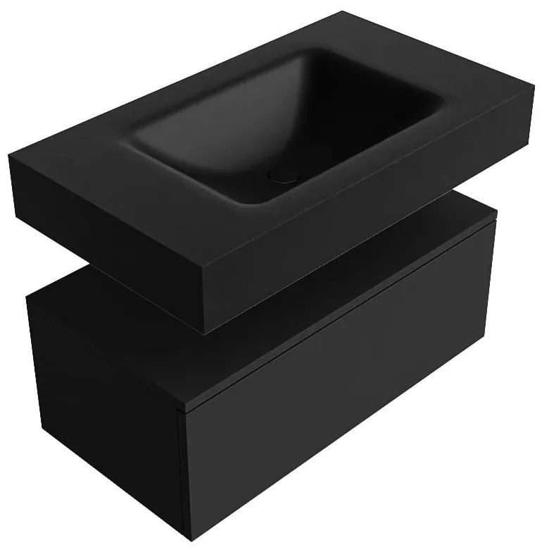 Zaro Alan badmeubel 80cm urban 1 lade met vrijhangende wastafel cloud midden 1 kraangat urban
