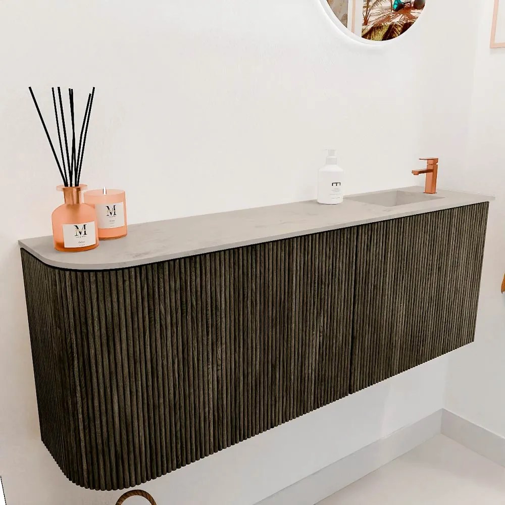 Mondiaz Joya DLux 110cm toiletmeubel ronding links shadow met wastafel faye rechts 1 kraangat opalo