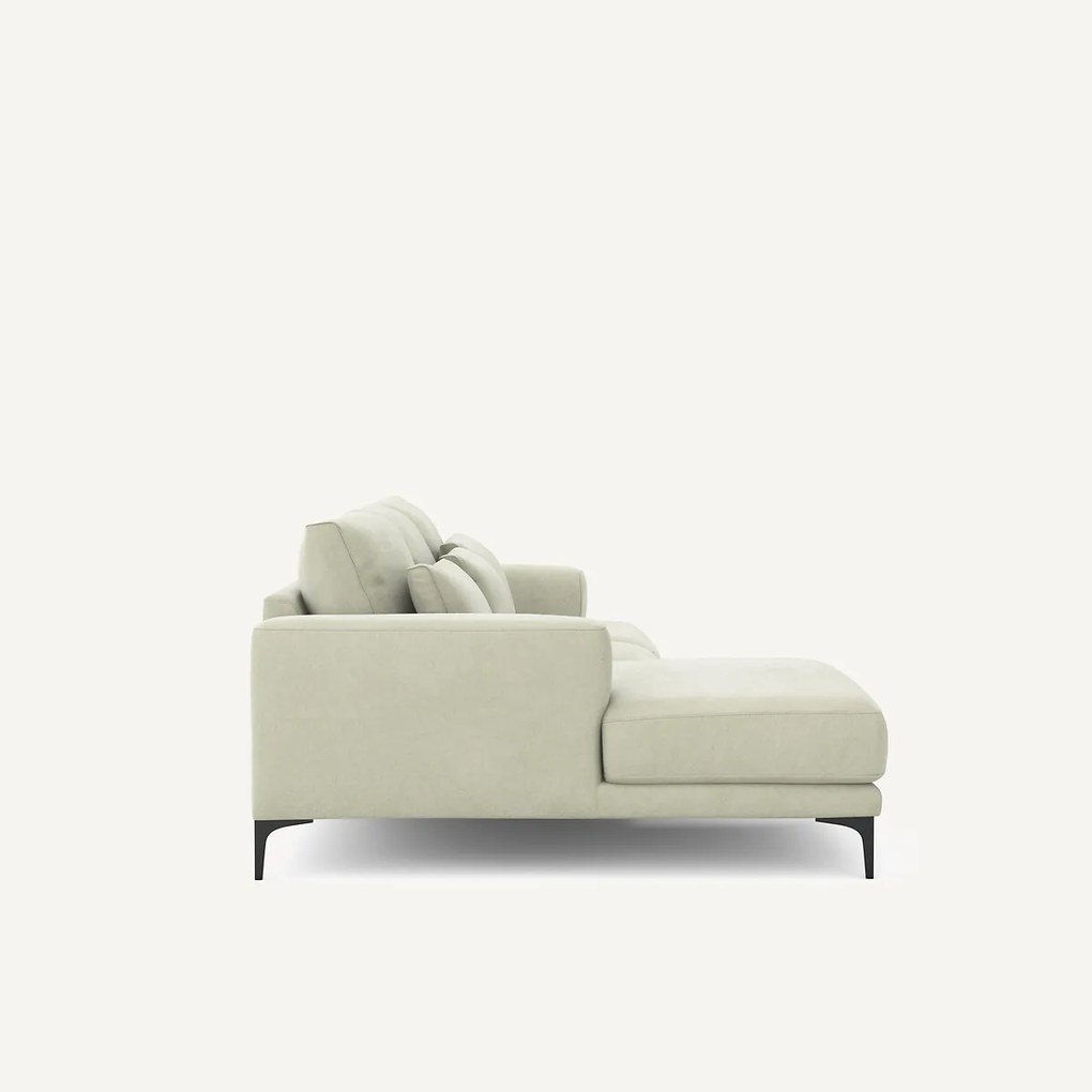 Linkse hoekbank in stonewashed fluweel, Marsile