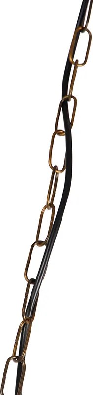 Kroonluchter goud met plissé klemkap crème 5-lichts - Botanica