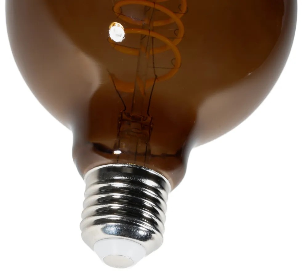 Set van 5 E27 dimbare LED lampen G95 bruin 4W 120 lm 1800K