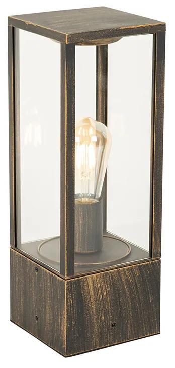 Vintage staande buitenlamp antiek goud 40 cm IP44 - Charlois Industriele / Industrie / Industrial, Klassiek / Antiek E27 IP44 Buitenverlichting